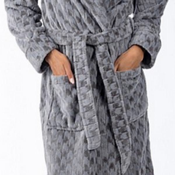 Plush Bath Robe Grey image