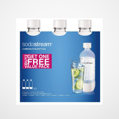Sodastream Carbonating Bottles 2+1 Pack 1 Litre White image