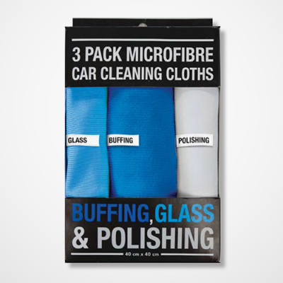 Microfibre Car Cleaning Cloths 3pk image