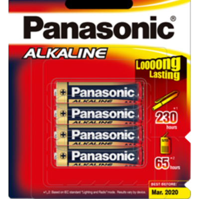 Panasonic Alkaline Batteries Aaa 4 Pack image