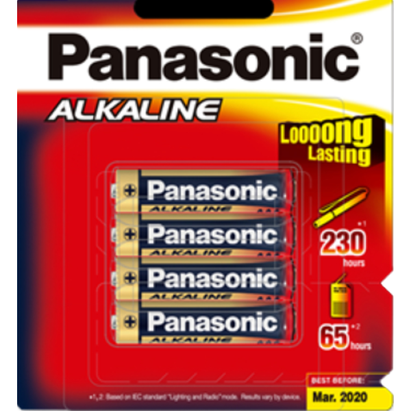 Panasonic Alkaline Batteries Aaa 4 Pack image