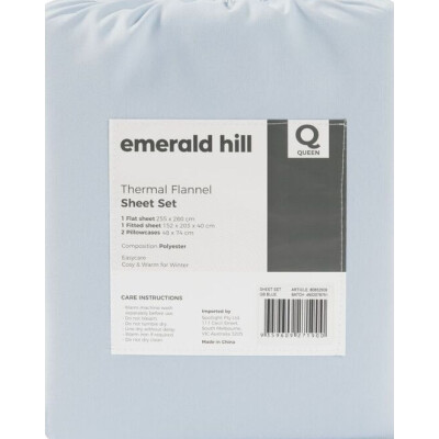 Thermal Flannel Sheet Set Blue King image