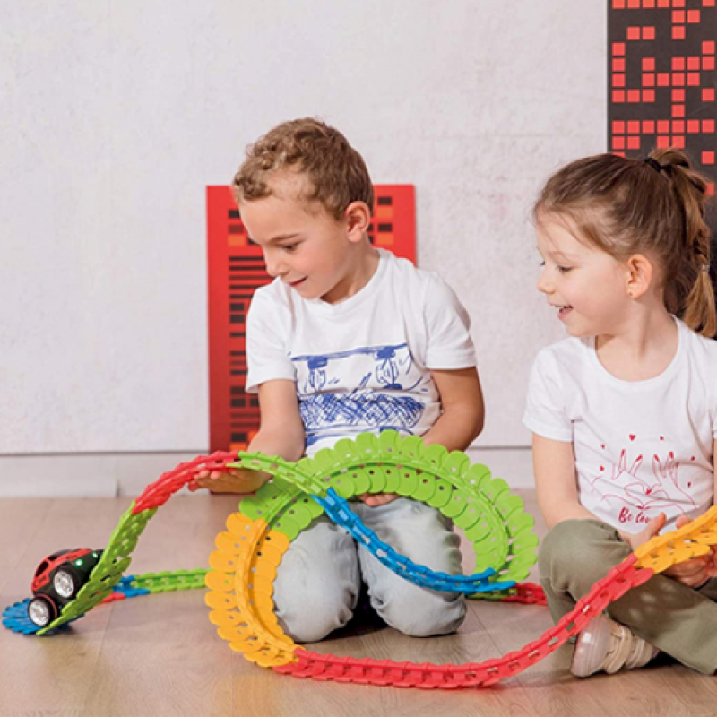 Smoby Flextreme Discovery Set: Flexible tracks and vehicles for creative  circuit-building