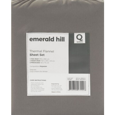 Thermal Flannel Sheet Set King Grey image