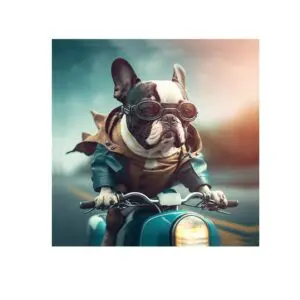 Fleece Blanket Dog On Bike-599
