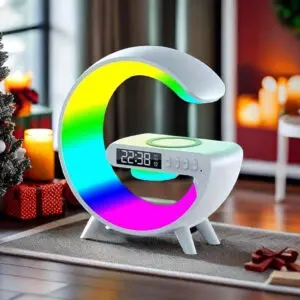 G Clock Desk Lamp Speaker with 7-Color LED Lights-1388