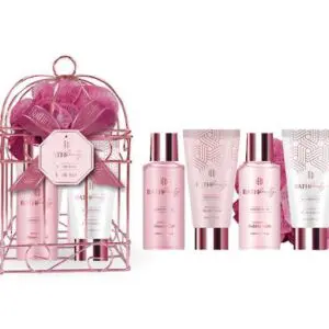 Winter Rose 5-Piece Bath & Body Gift Set Wire Caddy-1398