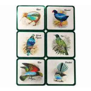 Aotearoa Birds Coasters Set of 6-1505