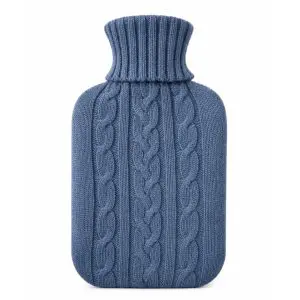 Hot Water Bottle Cover Knitted Cozy Blue-1570
